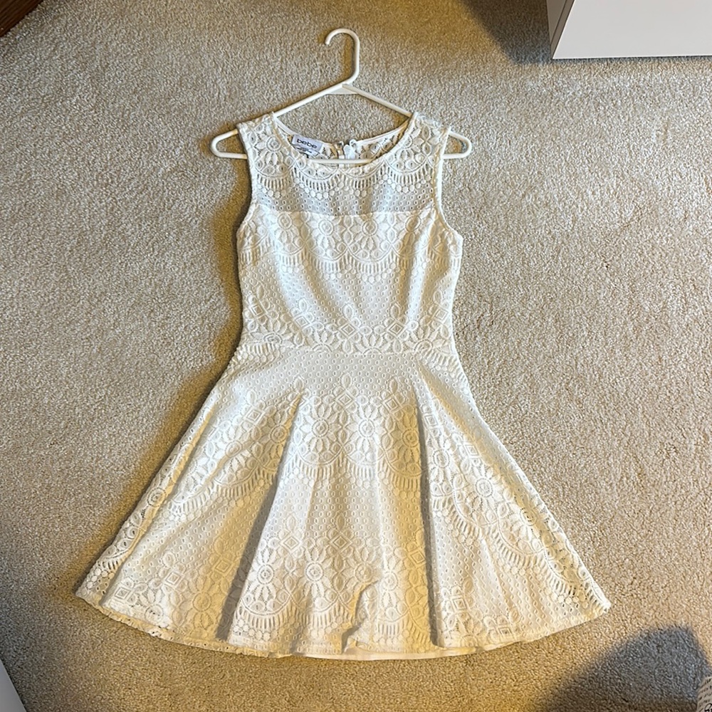 Bebe White Lace Dress